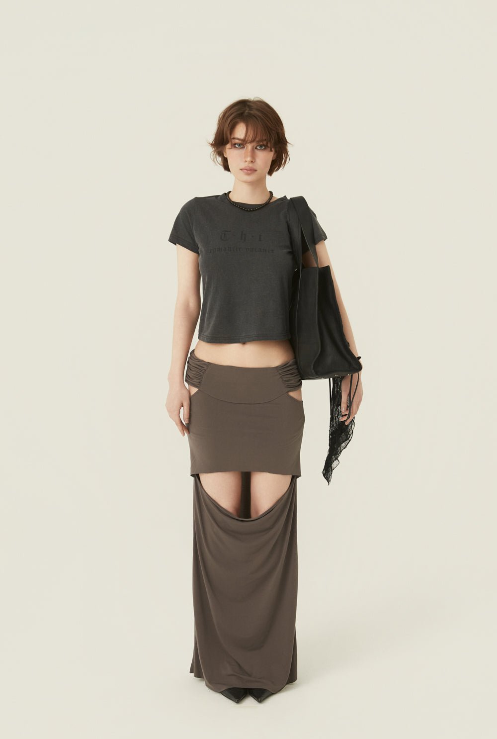 [releasing 06.11 12pm KST] Rough drape skirt - threetimes