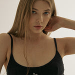 Rib logo bralette - threetimes