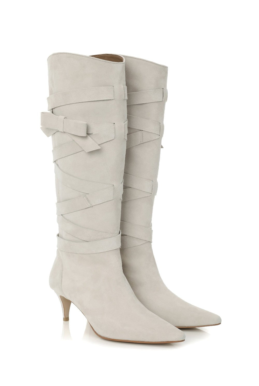 Ribbon suede boots - threetimes