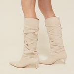 Ribbon suede boots - threetimes