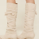 Ribbon suede boots - threetimes