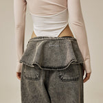 Ruffle baggy jeans - threetimes