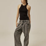 Ruffle baggy jeans - threetimes