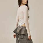 Ruffle baggy jeans - threetimes