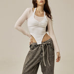 Ruffle baggy jeans - threetimes