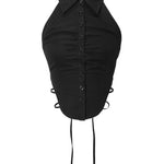 Shirt halter top - threetimes