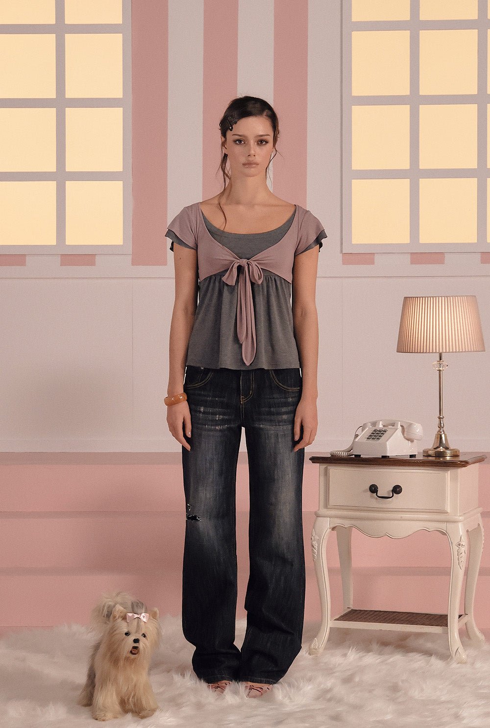 [releasing 03.05 12pm KST] Soft ribbon top - threetimes