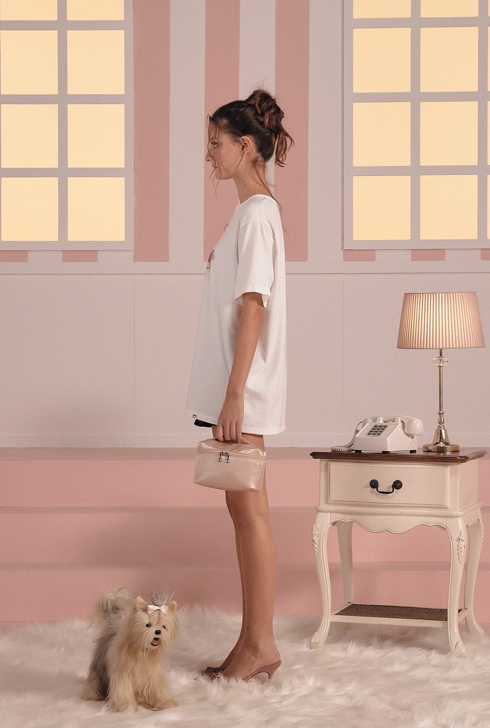 [releasing 02.24 12pm KST] Ribbon yorkie tee - threetimes