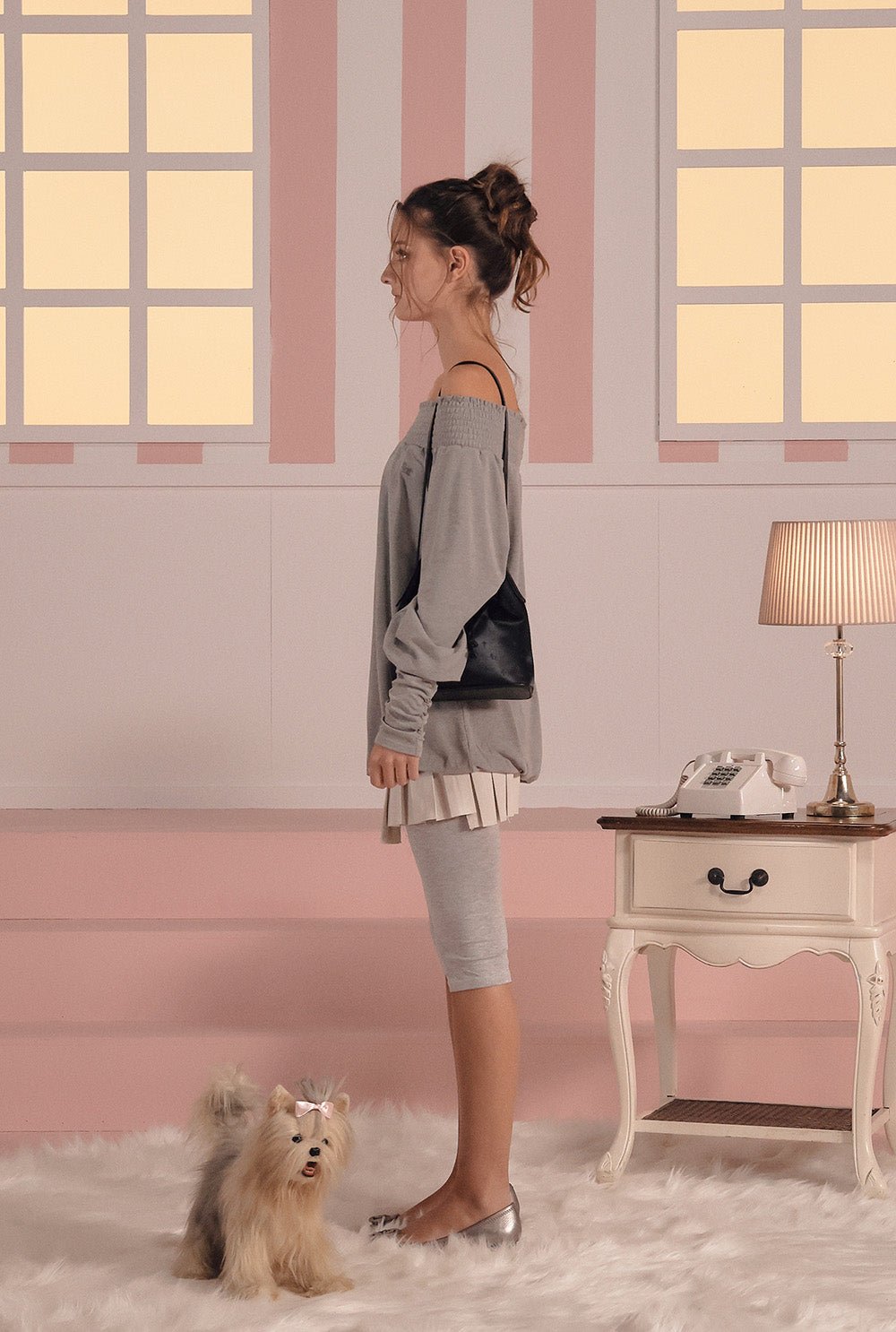 [releasing 03.05 12pm KST] Bell shirring top - threetimes