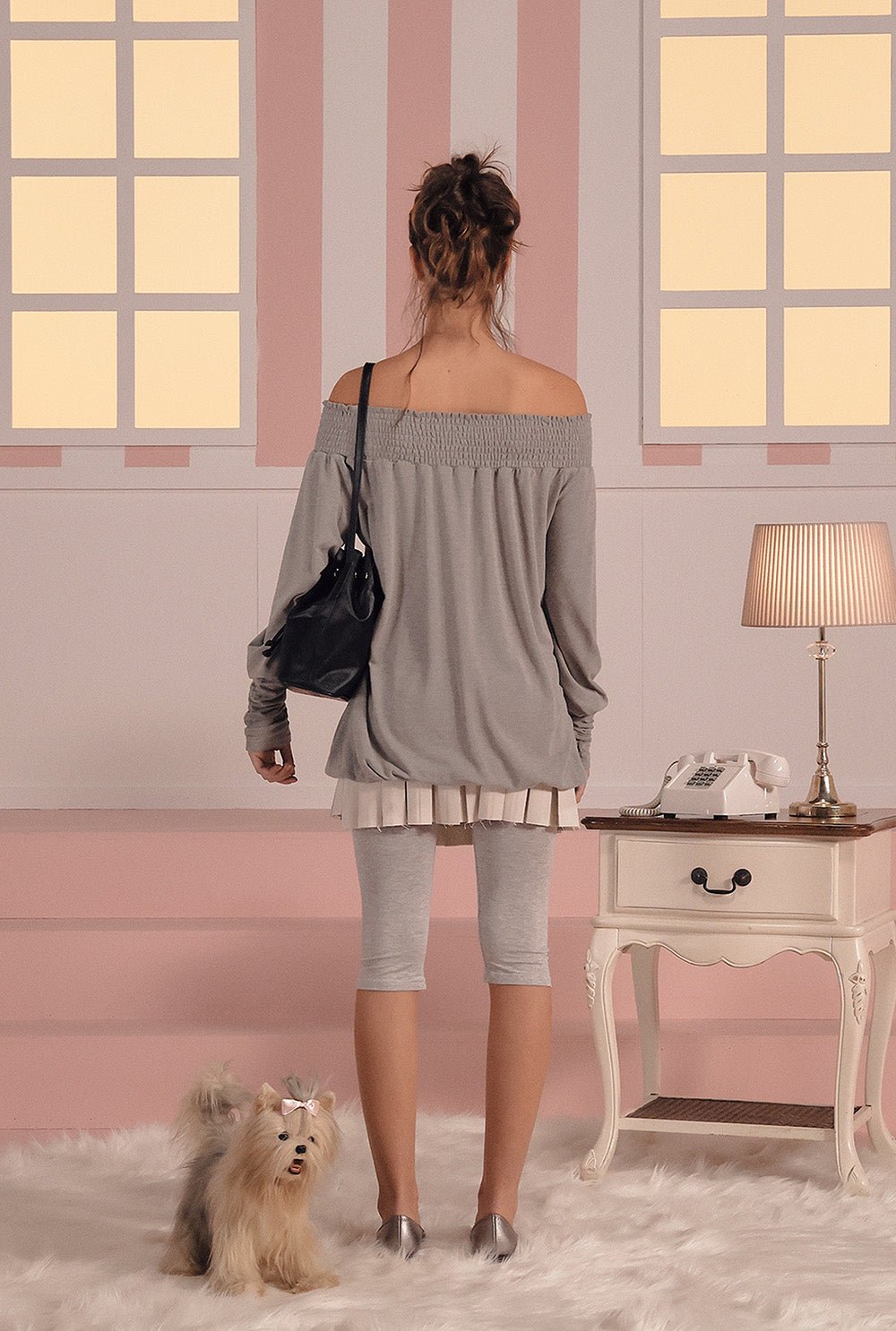 [releasing 03.05 12pm KST] Bell shirring top - threetimes