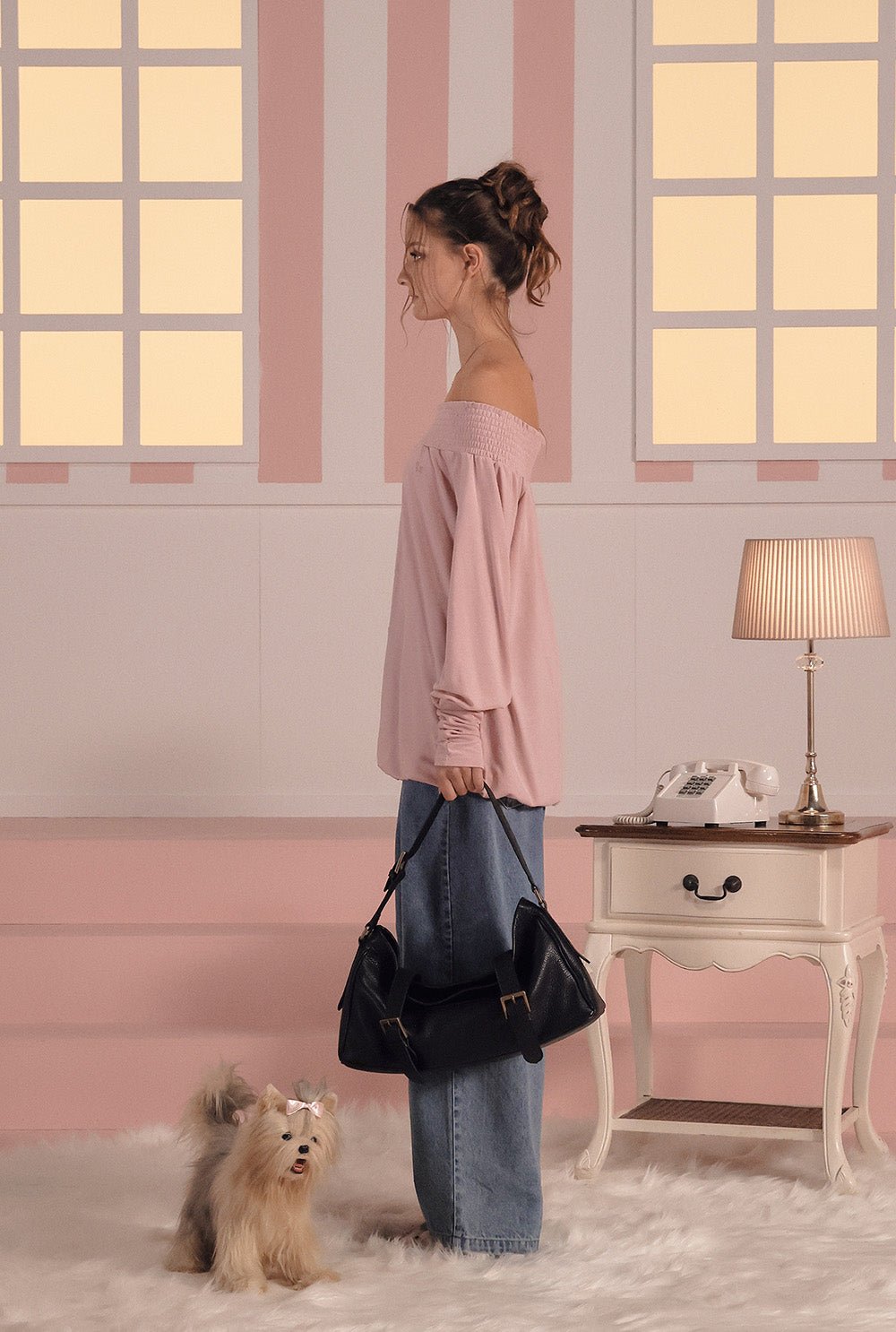 [releasing 03.05 12pm KST] Bell shirring top - threetimes