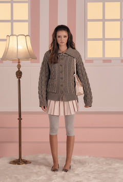 [releasing 03.05 12pm KST] Toffee cable cardigan - threetimes