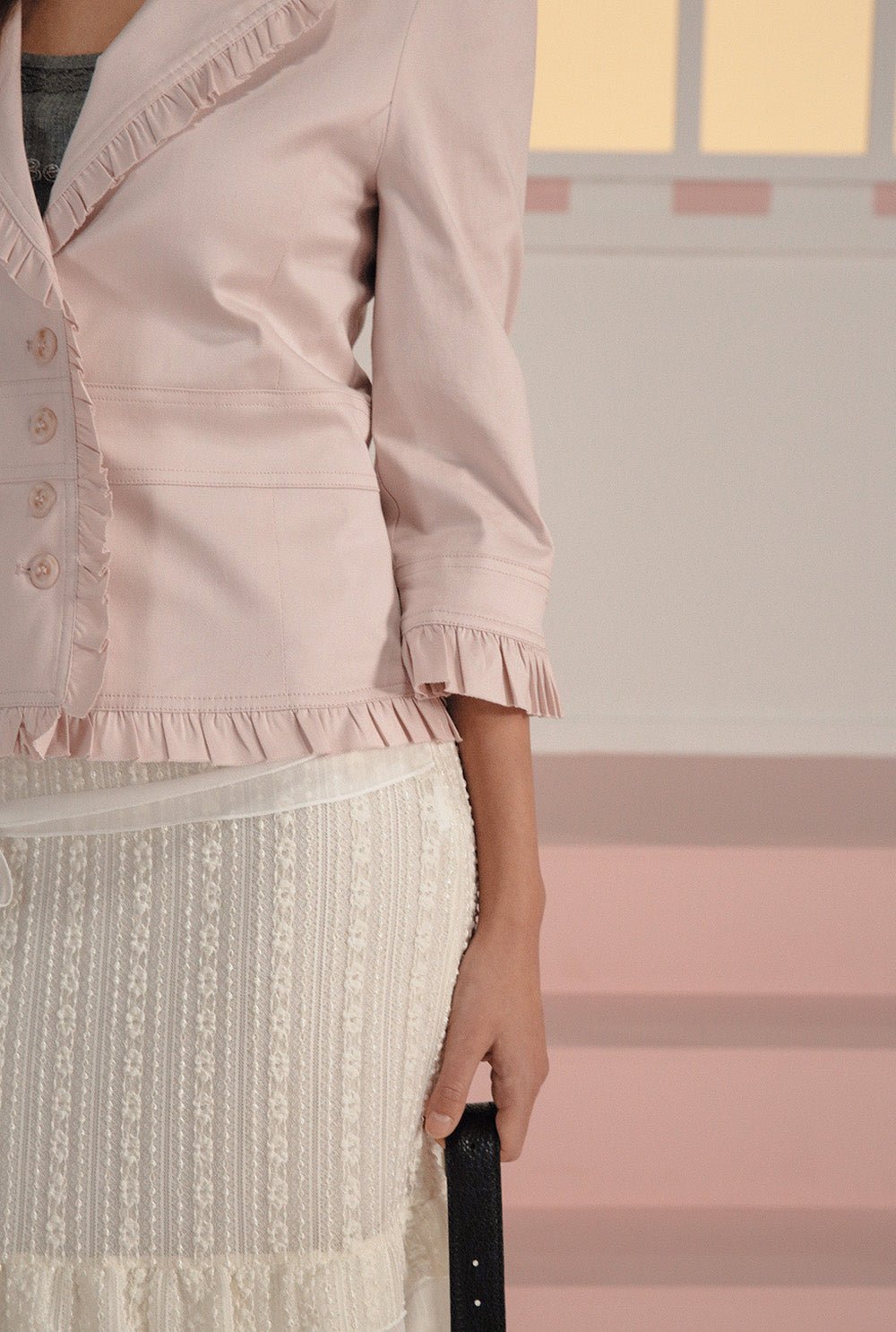 [releasing 02.24 12pm KST] Button frill jacket - threetimes