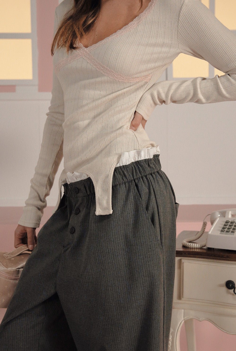 [releasing 02.24 12pm KST] Betty lace tee - threetimes