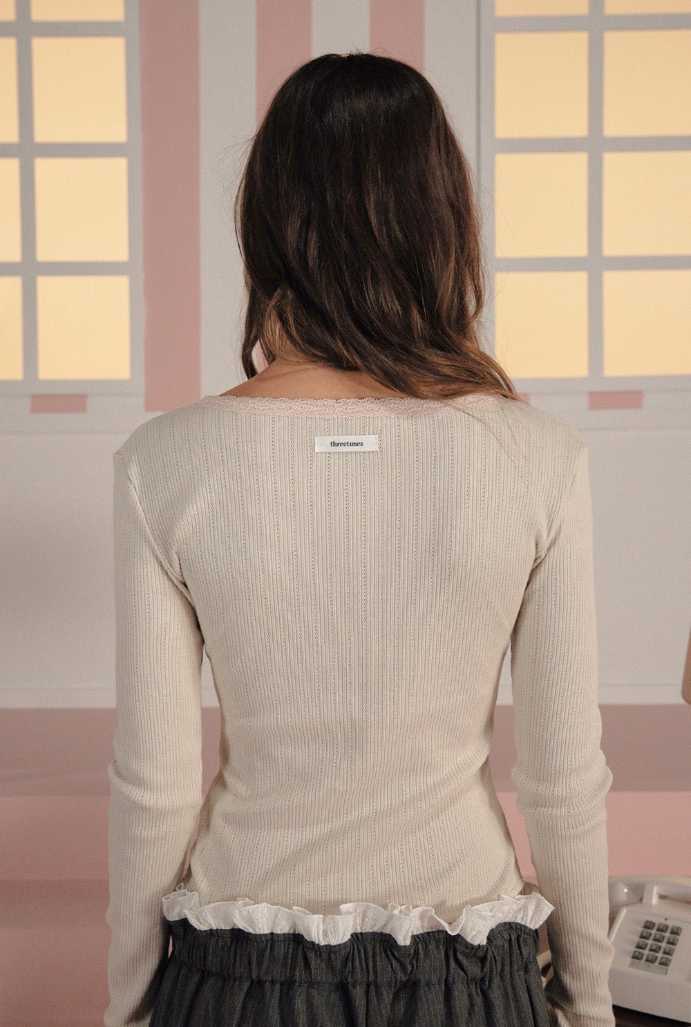 [releasing 02.24 12pm KST] Betty lace tee - threetimes