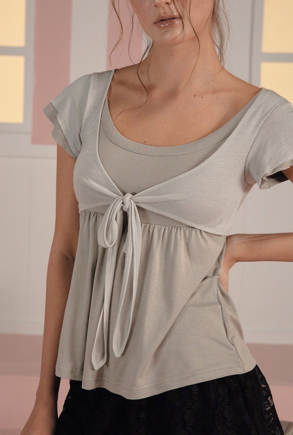 [releasing 03.05 12pm KST] Soft ribbon top - threetimes