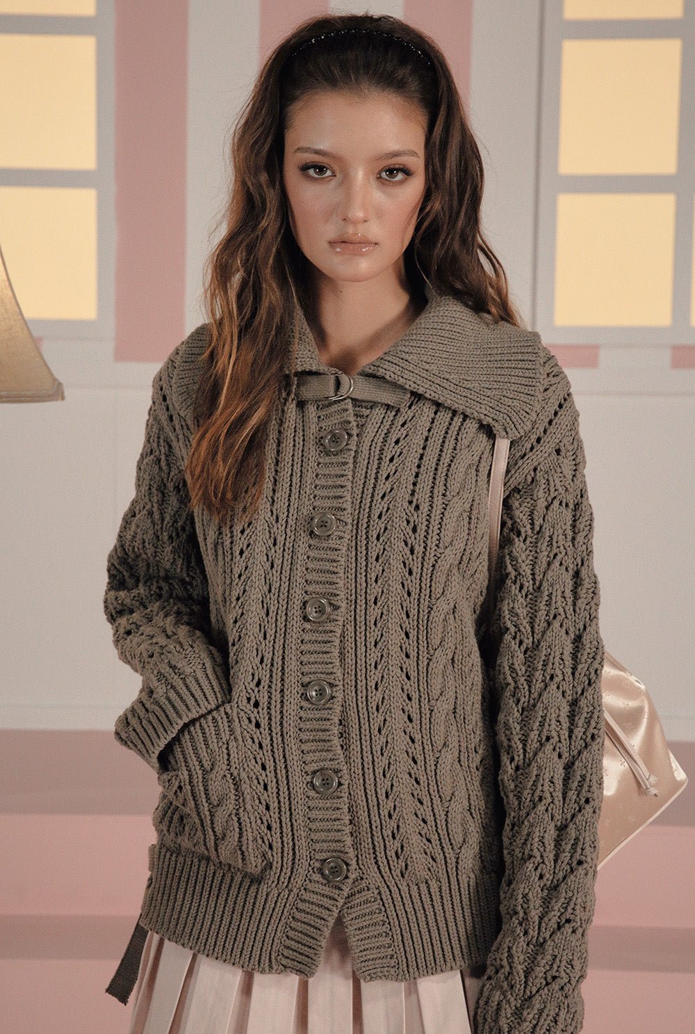 [releasing 03.05 12pm KST] Toffee cable cardigan - threetimes