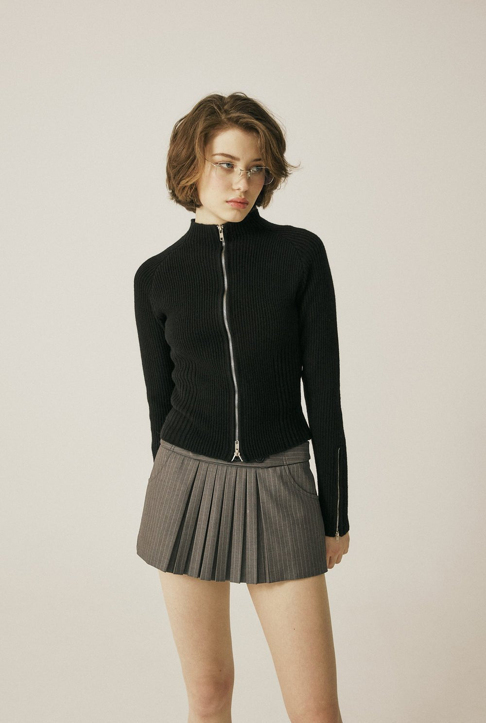 Vintage knit zip - up - threetimes