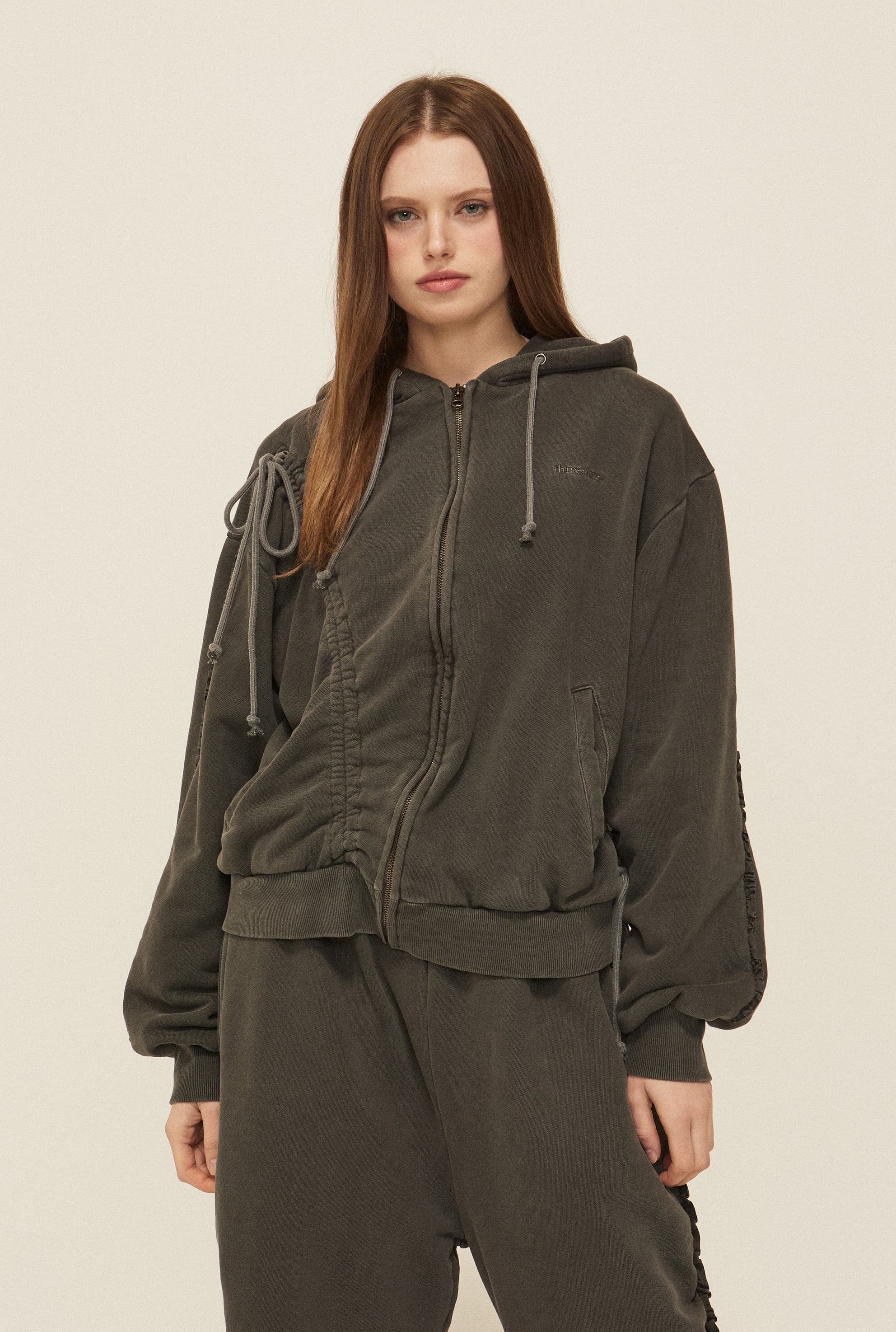 Whisper zip - up hoodie - threetimes