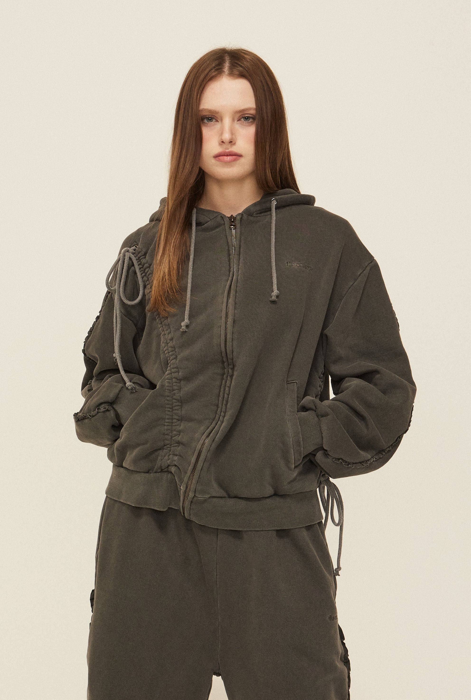 Whisper zip - up hoodie - threetimes